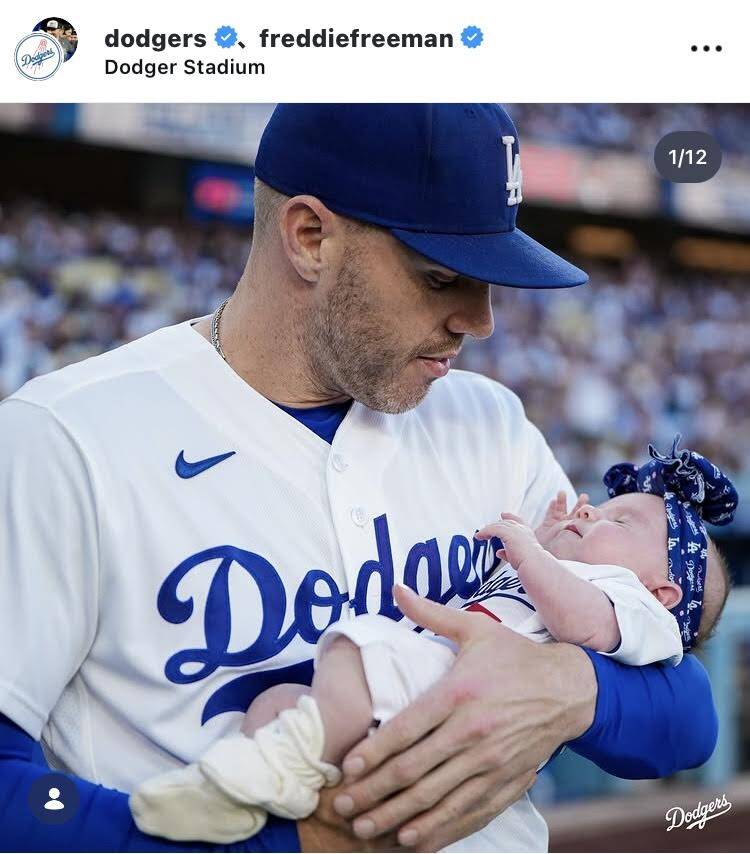 ドジャースの球団公式インスタグラム（＠ｄｏｄｇｅｒｓ）より